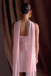 Orellia Strapless Suiting Mini Dress - Soft Pink